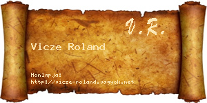 Vicze Roland névjegykártya